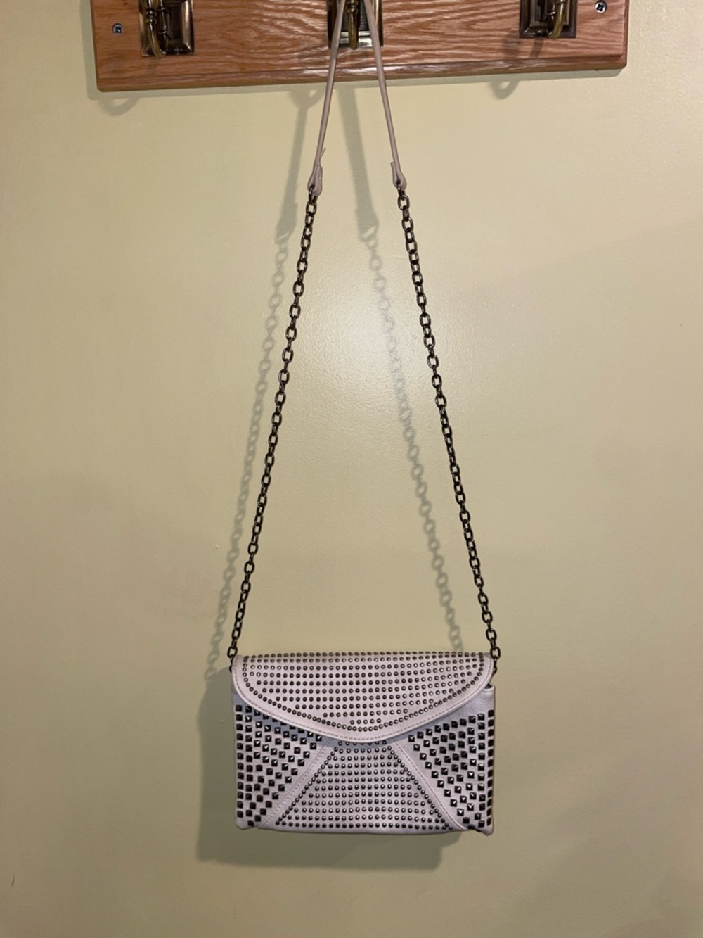Gunmetal Studded Crossbody Clutch – MMS Aryanna Metallic Bag